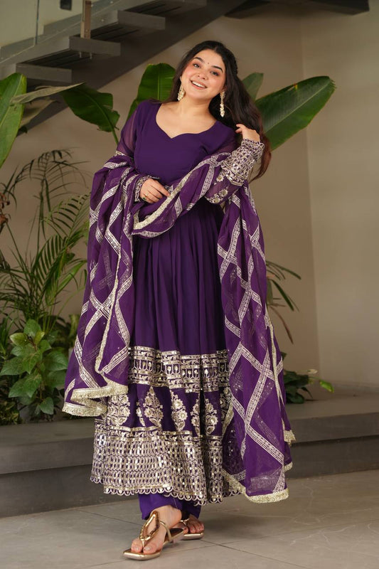 Divine Mulberry Charm New Designer Party Wear Sharara Suit