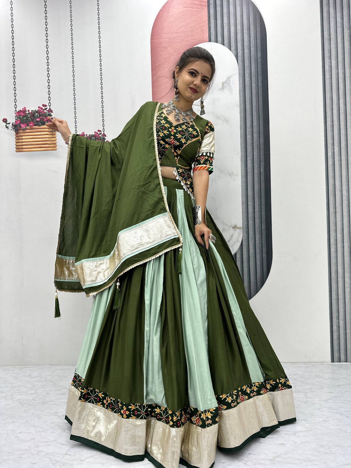 Hiya Traditional Festive Mirror Work Lehenga Choli