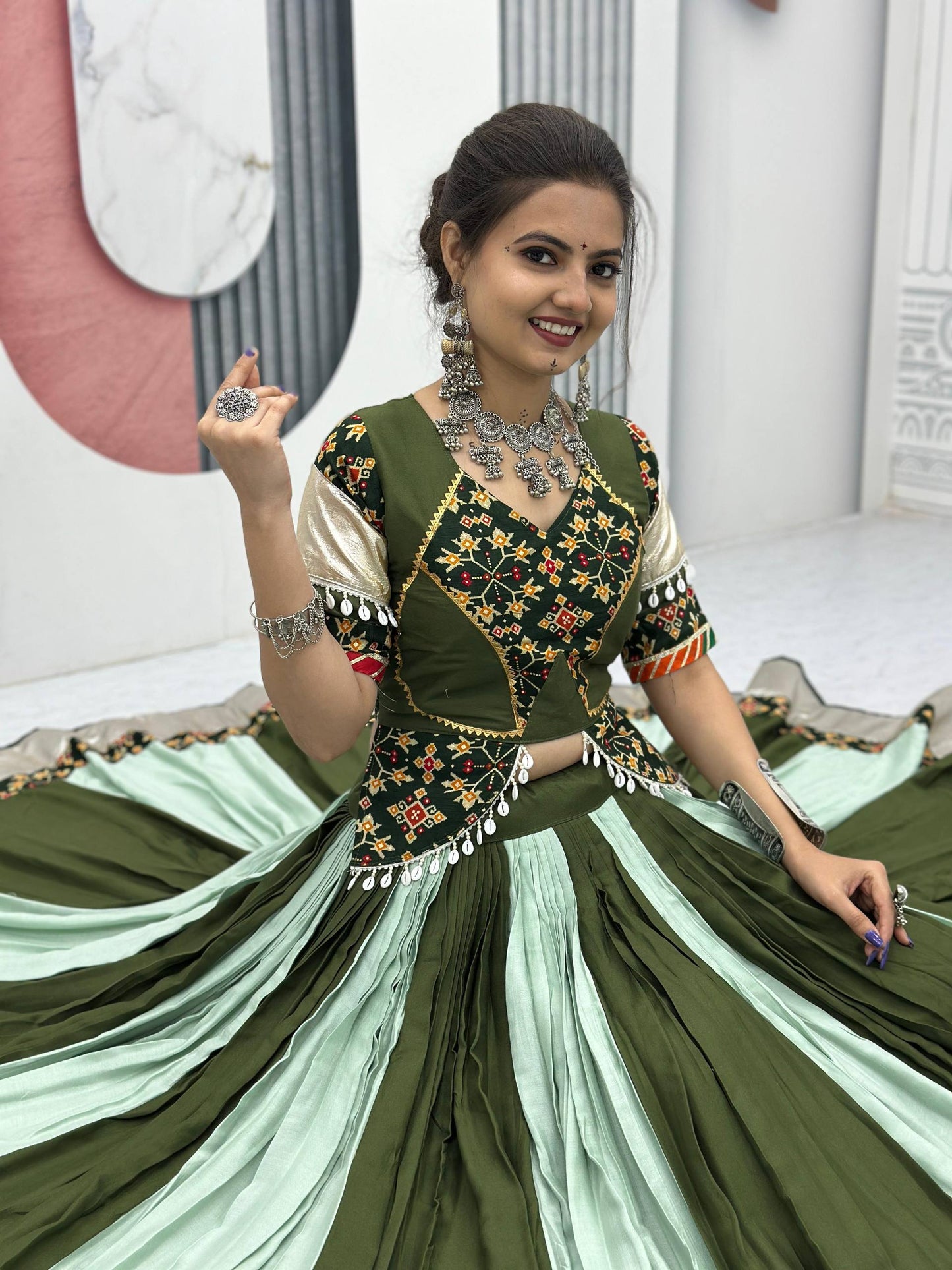 Hiya Traditional Festive Mirror Work Lehenga Choli