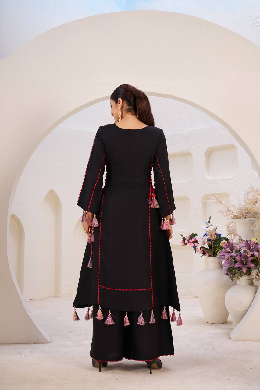 Tribal Mirror Elegance Premium Flared Kurta Set