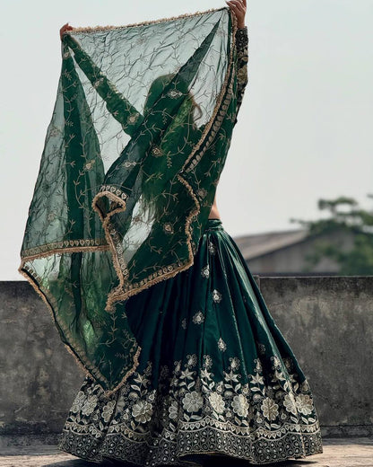 Sharvani Royal Rebellion of Raas Chinon Silk Lehenga Choli