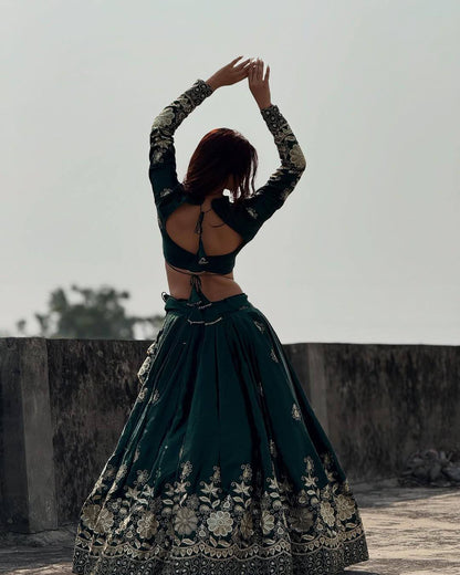 Sharvani Royal Rebellion of Raas Chinon Silk Lehenga Choli
