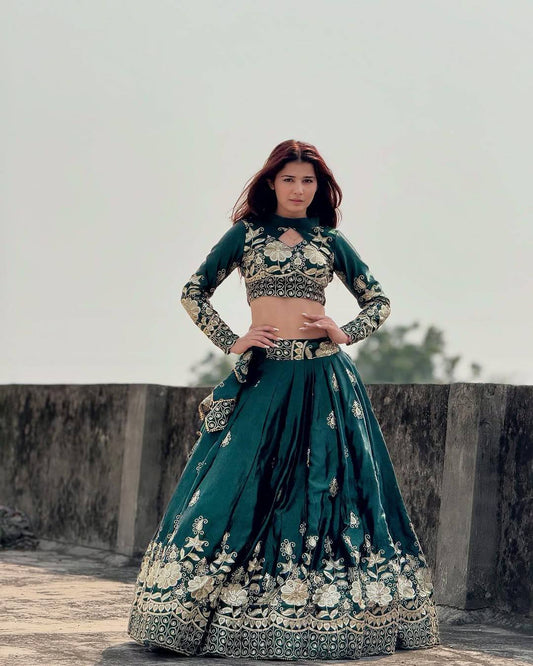 Sharvani Royal Rebellion of Raas Chinon Silk Lehenga Choli