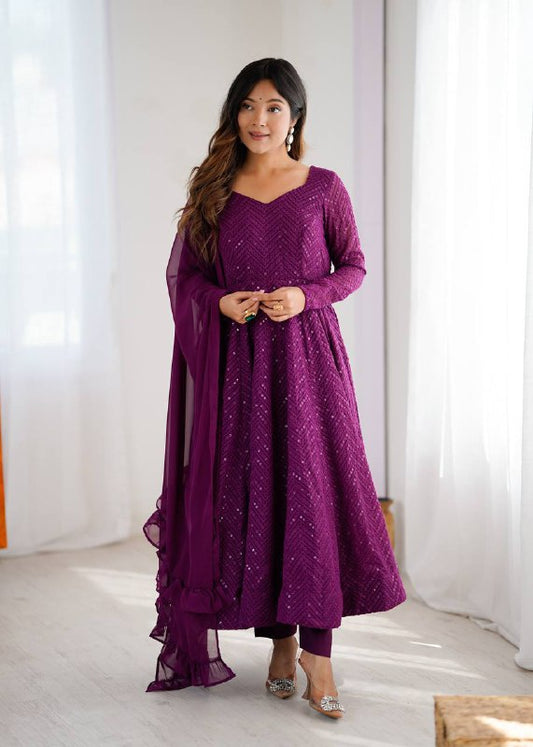 Roshni Ruffled Flared Anarkali Set