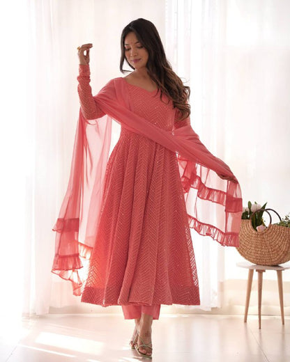 Roshni Ruffled Flared Anarkali Set