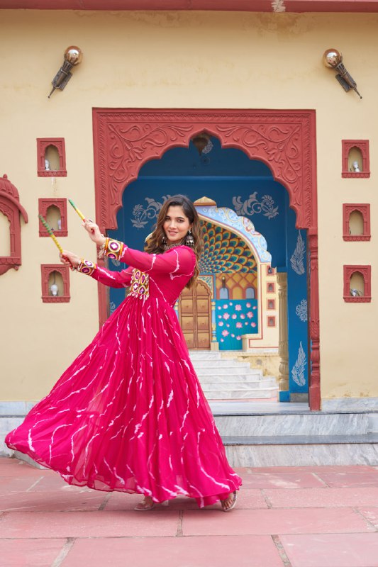 Rang Maati Mirror Yoke Laheriya Print Gown