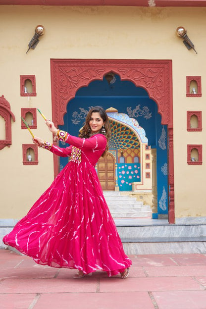 Rang Maati Mirror Yoke Laheriya Print Gown