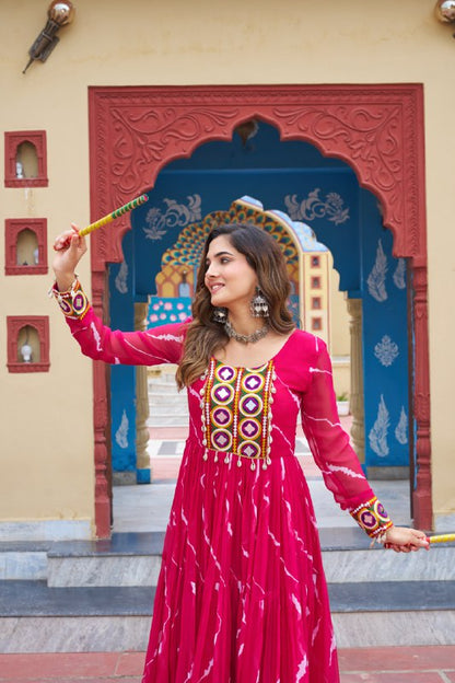 Rang Maati Mirror Yoke Laheriya Print Gown