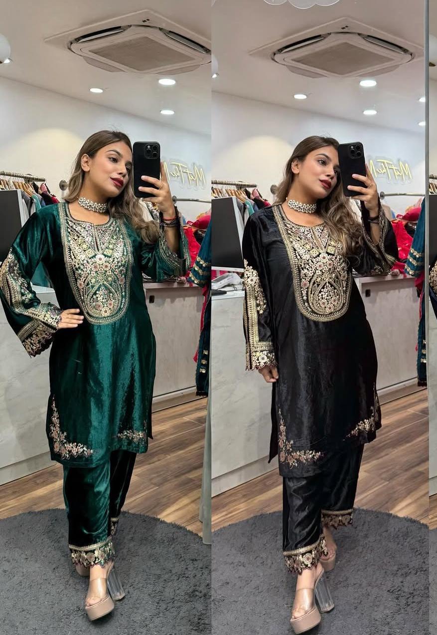Niya Velvet Grace Partywear Ensemble Suit Set