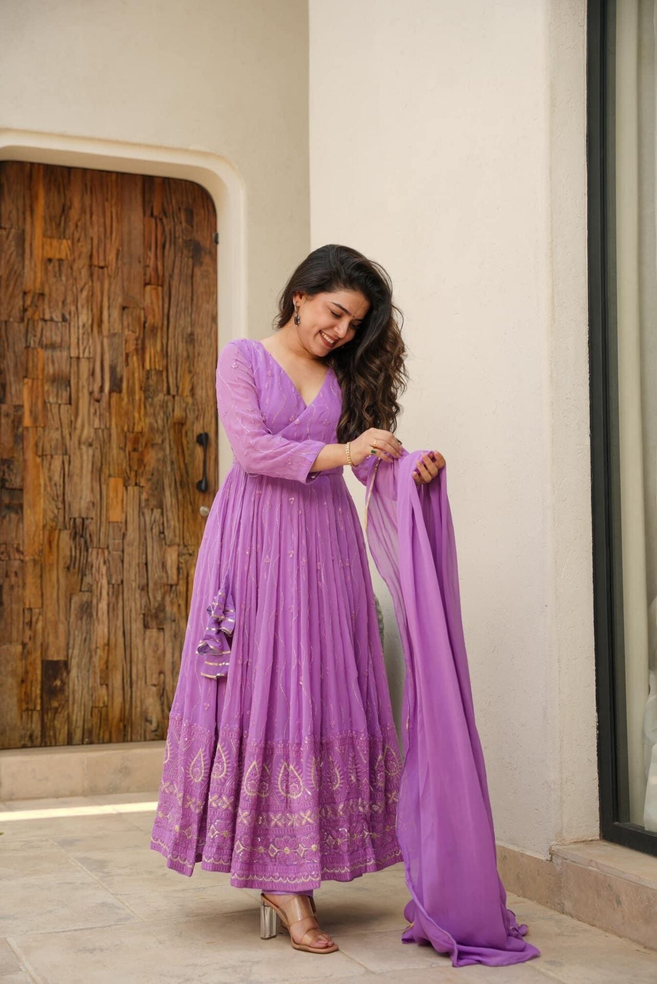 ANIKA PURPLE ANARKALI SUIT SET