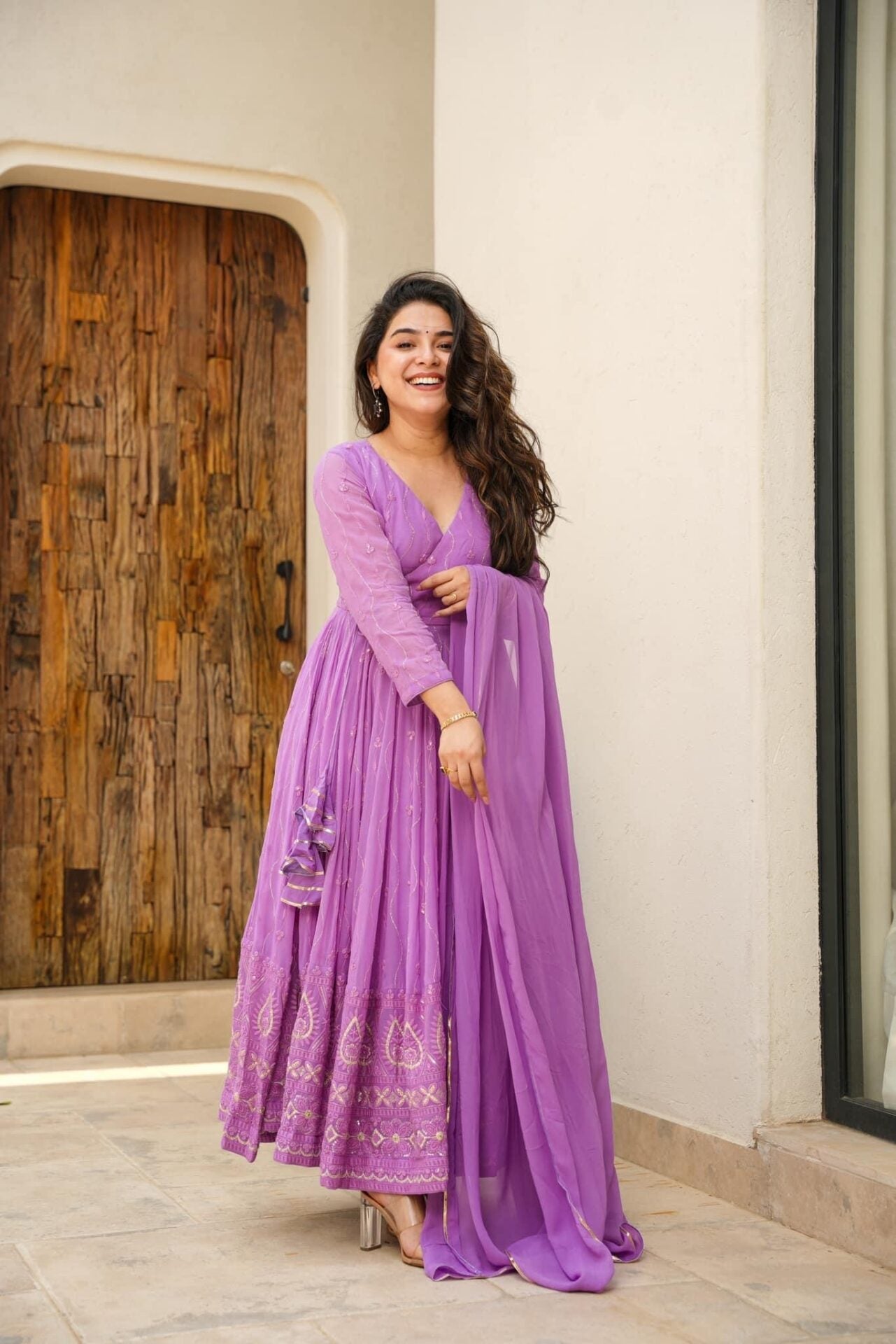 ANIKA PURPLE ANARKALI SUIT SET