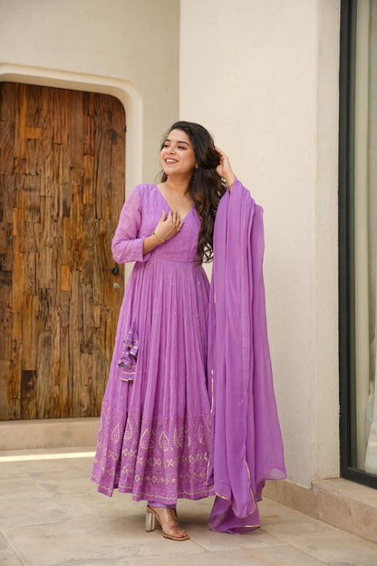 ANIKA PURPLE ANARKALI SUIT SET