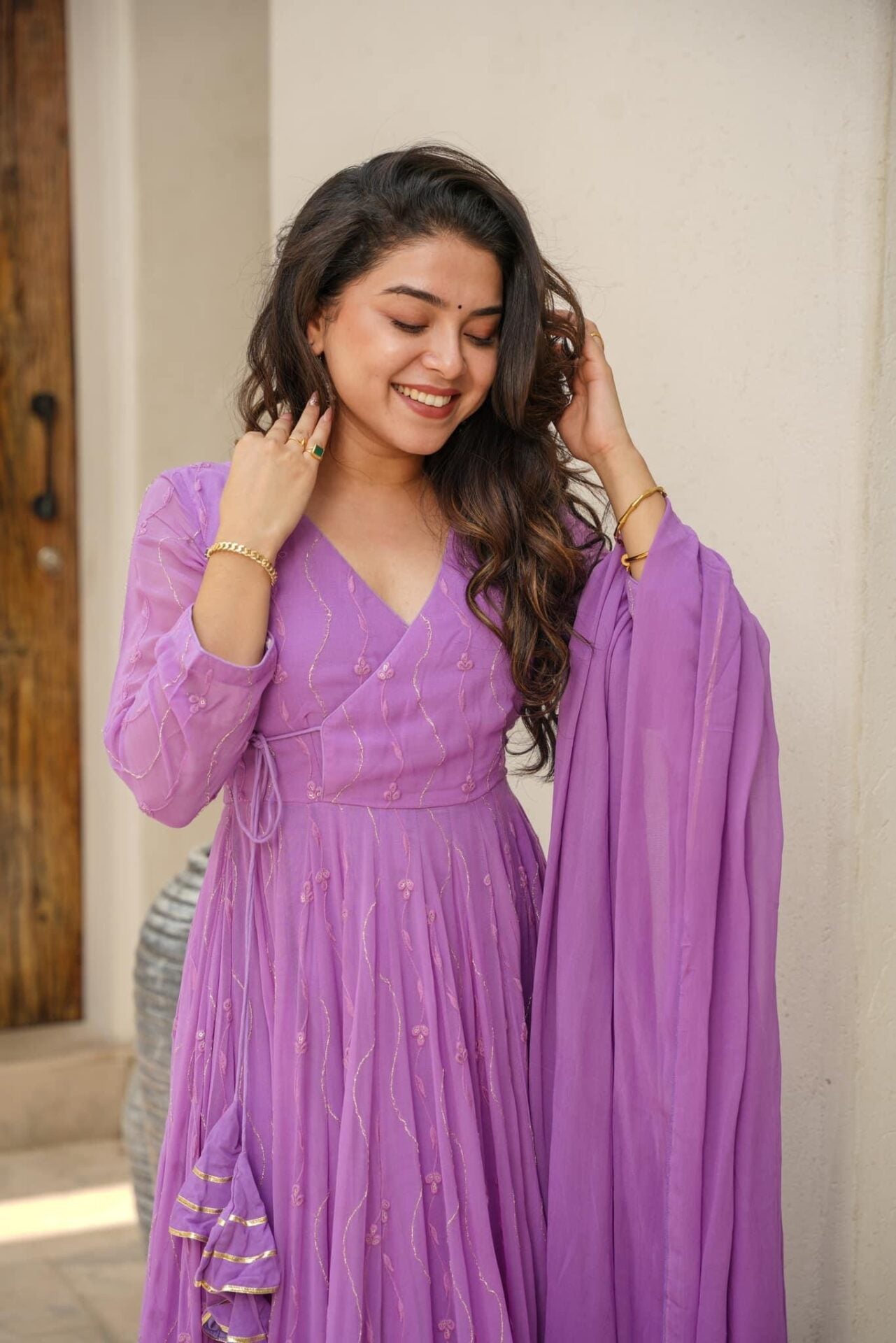 ANIKA PURPLE ANARKALI SUIT SET