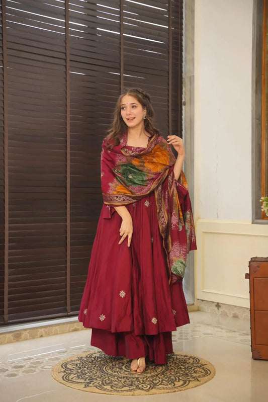 ISLA MASLIN ANARKALI STYLE PLAZZO SUIT SET