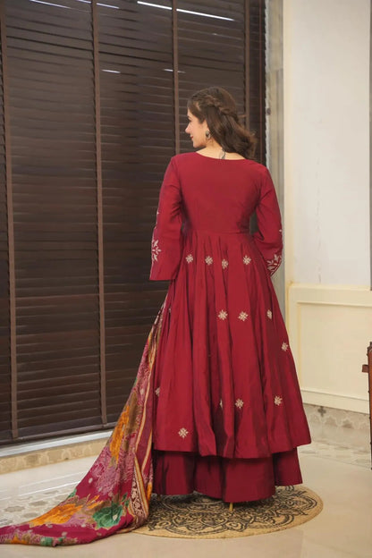 ISLA MASLIN ANARKALI STYLE PLAZZO SUIT SET