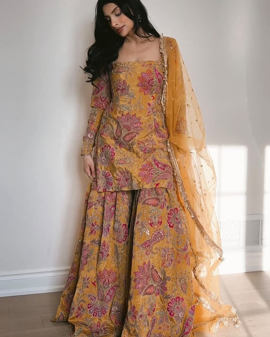 Haldi Ready in This Sunshine Sharara