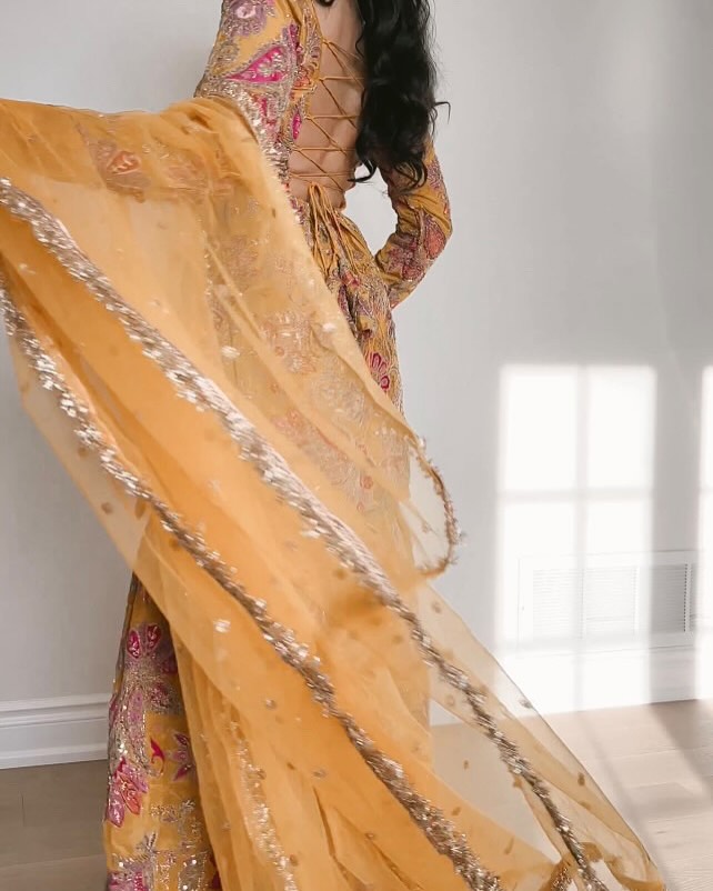 Haldi Ready in This Sunshine Sharara