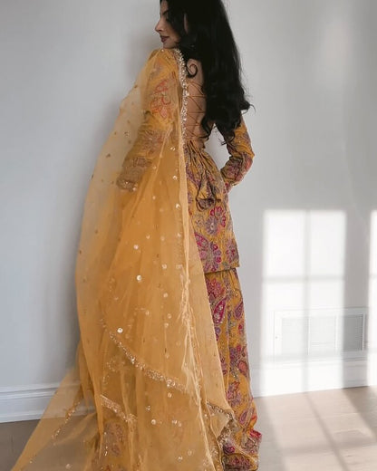 Haldi Ready in This Sunshine Sharara
