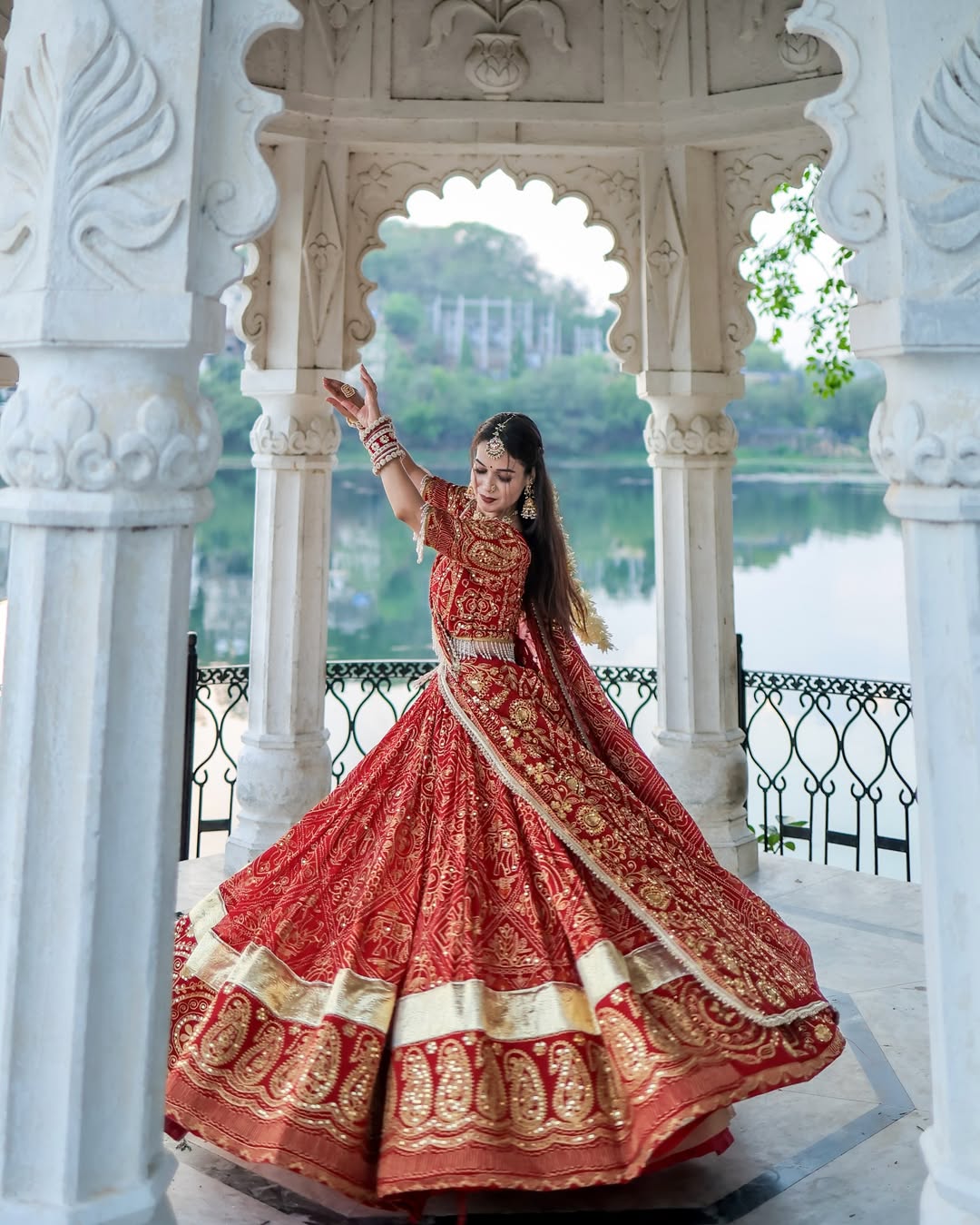 Rajasthani Regal Red Traditional Lehenga Set