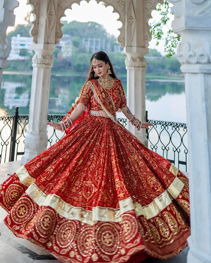 Rajasthani Regal Red Traditional Lehenga Set