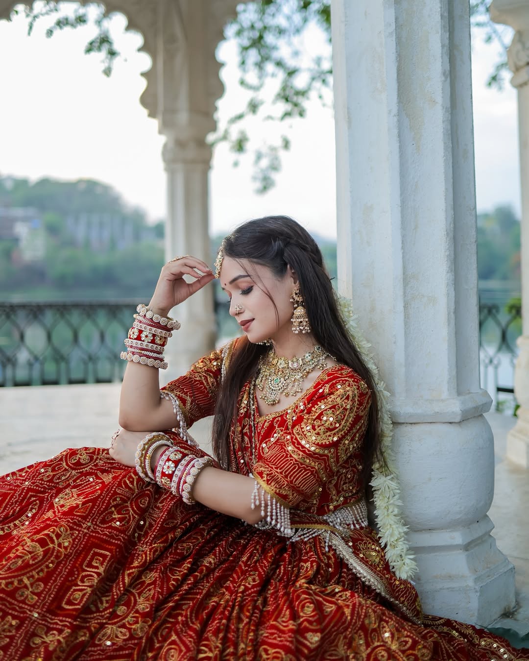Rajasthani Regal Red Traditional Lehenga Set