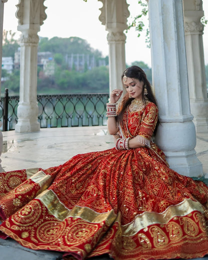 Rajasthani Regal Red Traditional Lehenga Set
