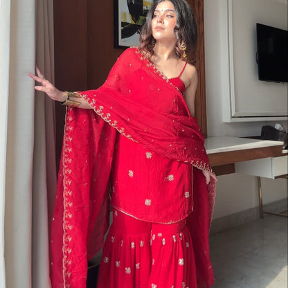 Neha Red Sharara Set