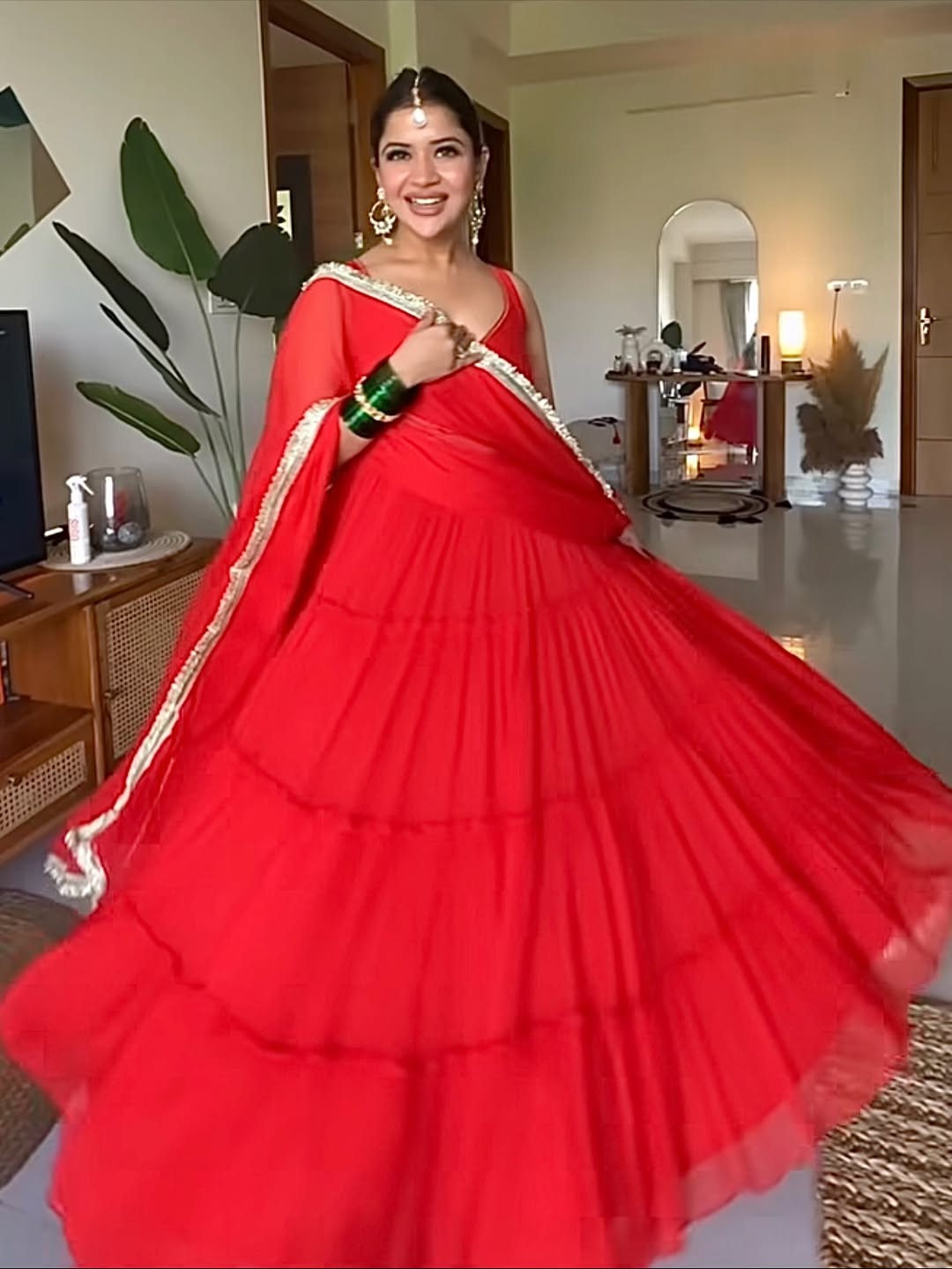 Mohabbat Red Anarkali Set