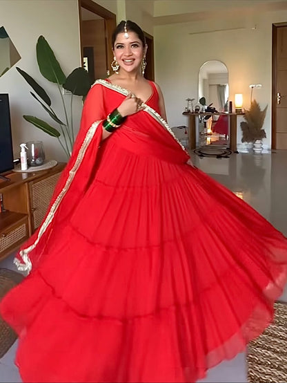 Mohabbat Red Anarkali Set