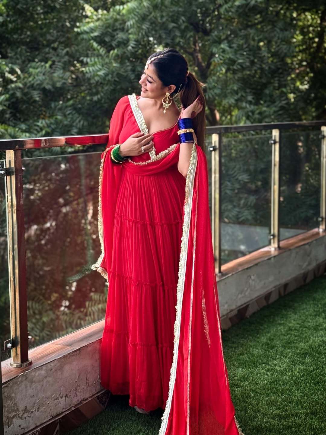 Mohabbat Red Anarkali Set