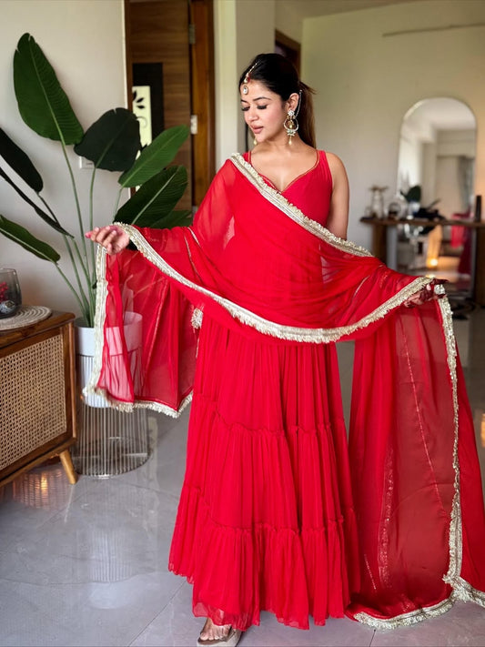 Mohabbat Red Anarkali Set