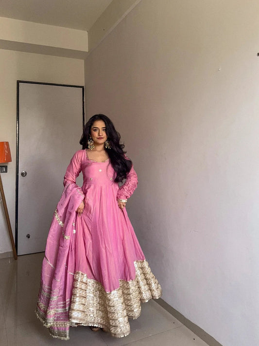 Dream  Pink Premium Anarkali Suit Set