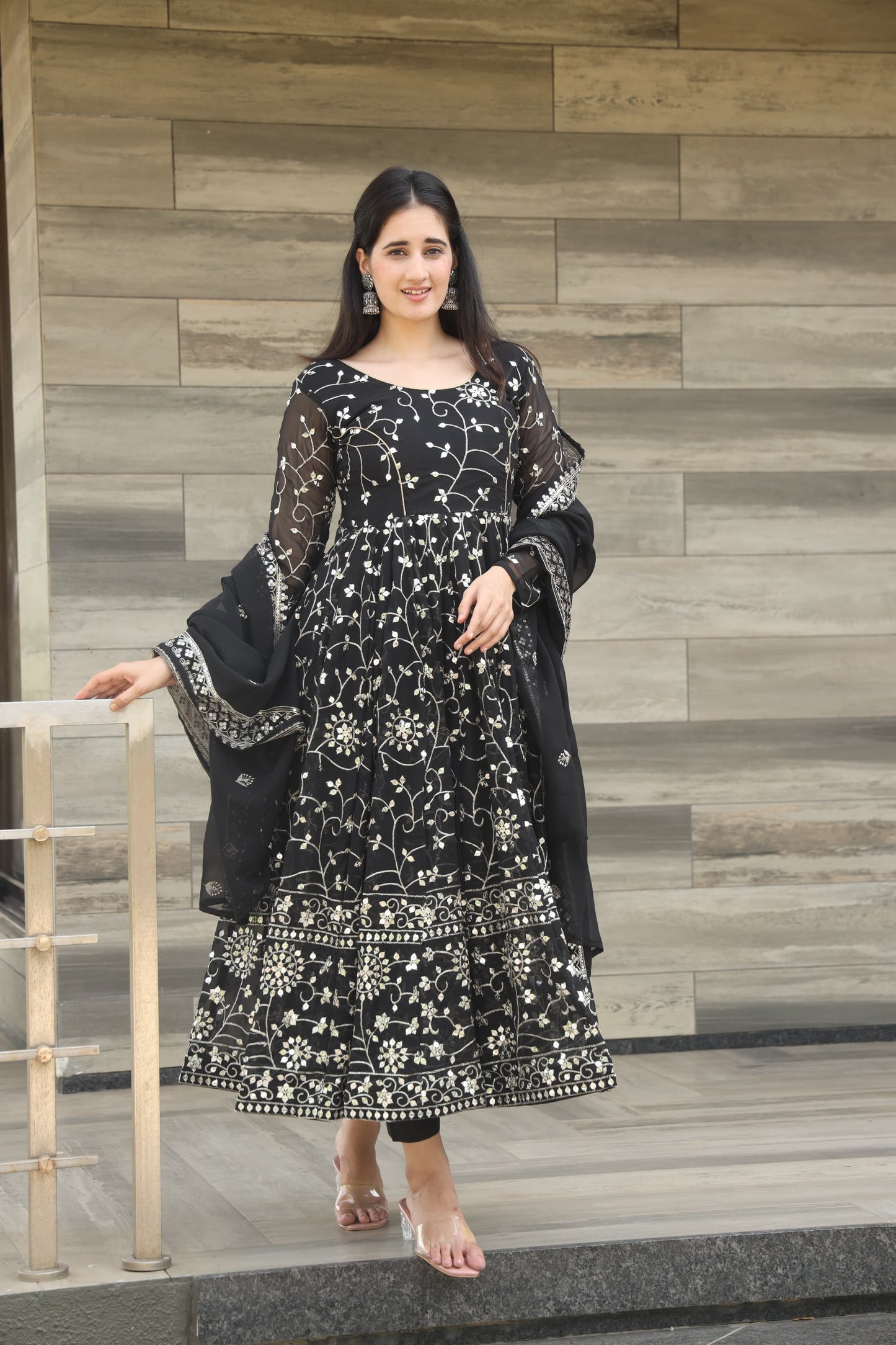 DAISY BLACK COLOURED ANARKALI SUIT SET