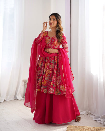 Saadhvi Romansilk Chanderi Print Kediya Set