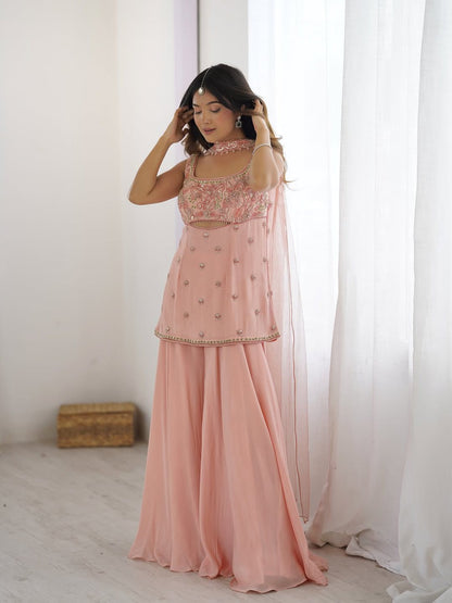 Saisha Peachy Sharara Set