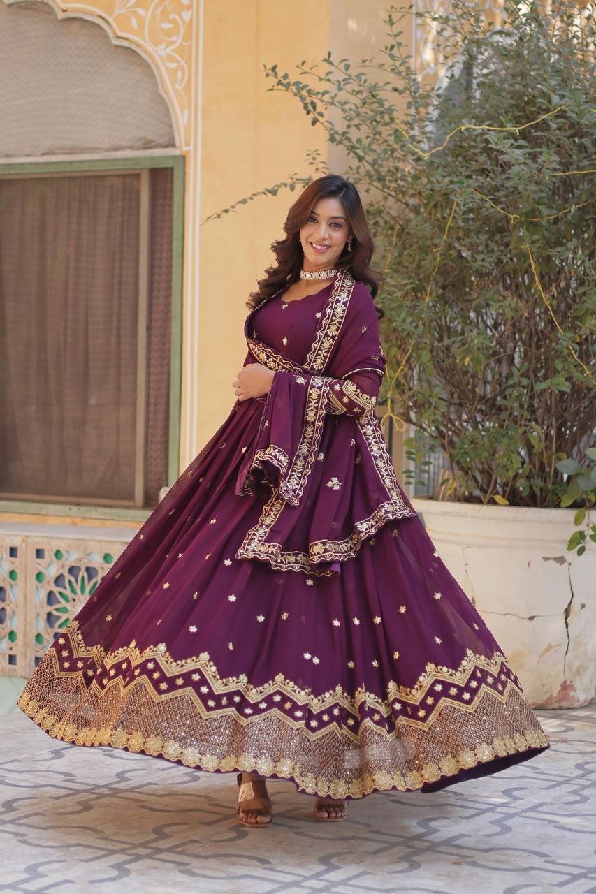 Regal Maroon Anarkali & Majestic Teal Sharara Set