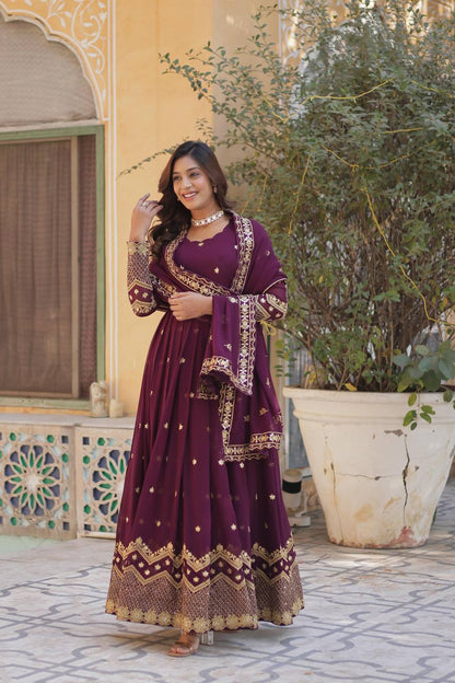 Regal Maroon Anarkali & Majestic Teal Sharara Set