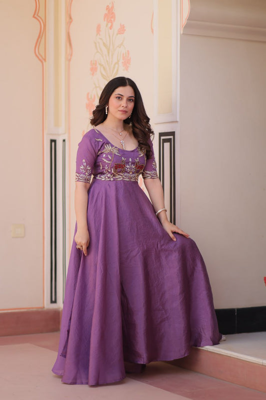 Vintage Maharani Beads Embroidered Gown