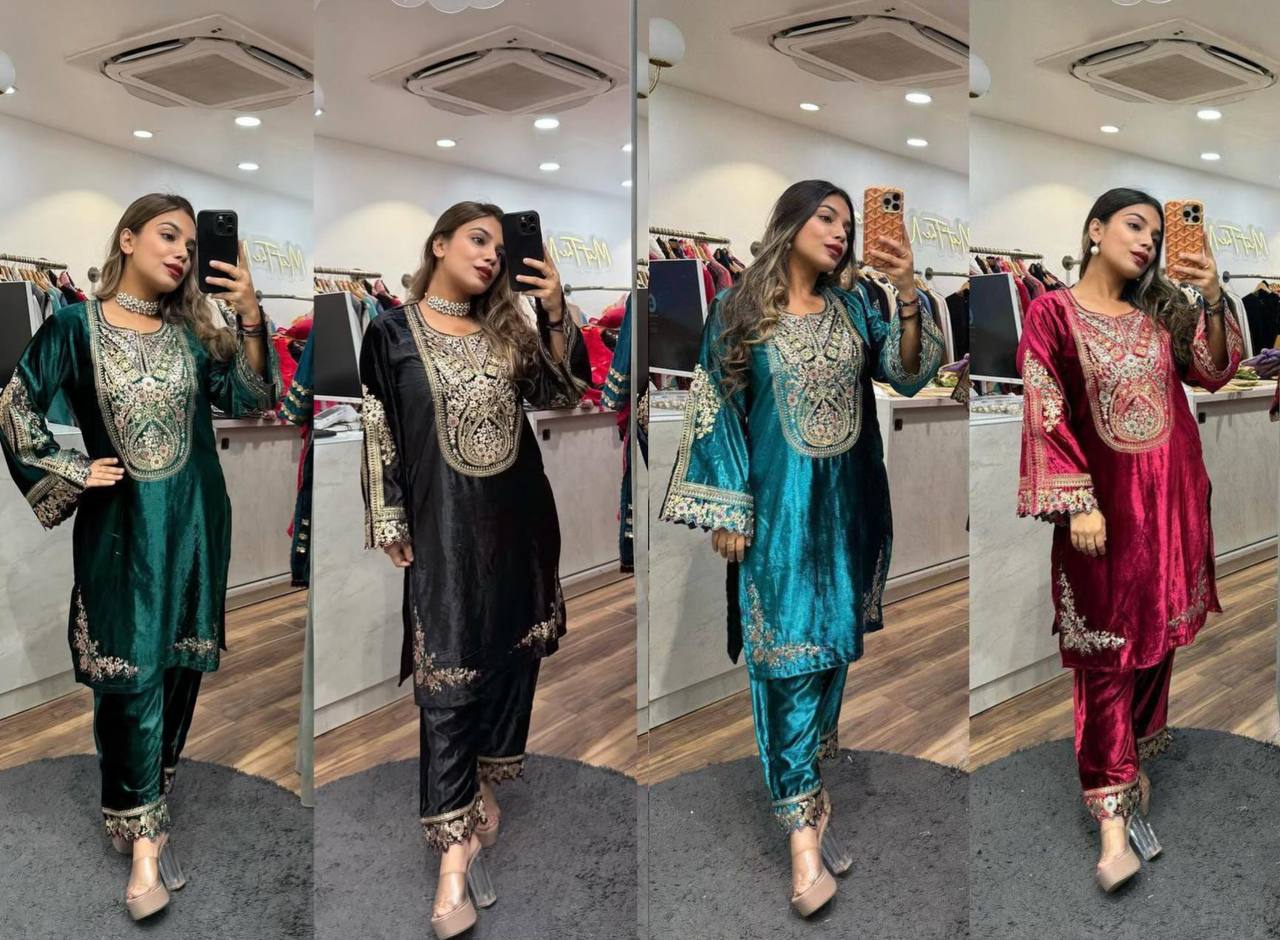 Niya Velvet Grace Partywear Ensemble Suit Set