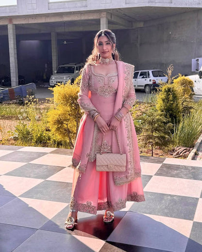 Bloom in Grace  Floral Fantasy Sharara Suit for Special Occasions
