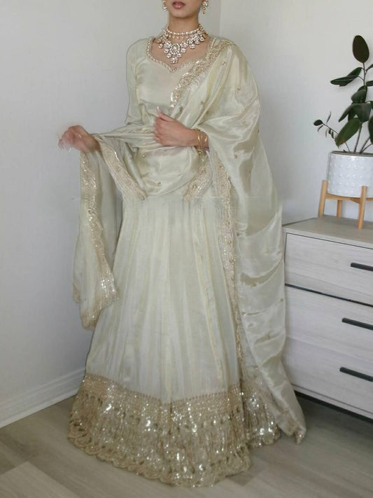 Nazakat e Lehenga The Royal Neutral Crep Silk Choli