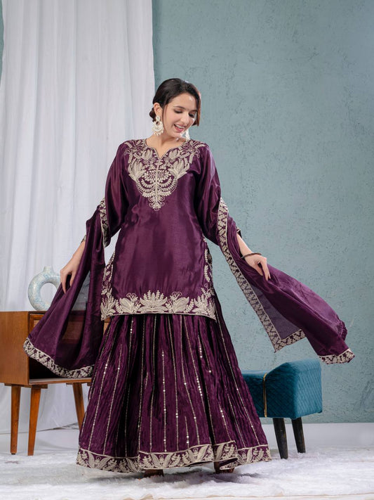 Heavenly Aura Kurta Palazzo Set