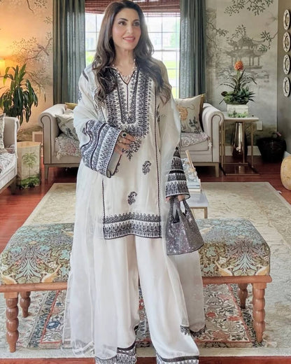 Ameera Grace Ivory Echo Natural Silk Salwar Suit