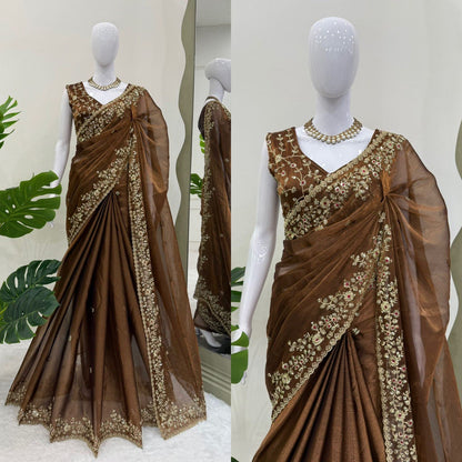 Golden Grace Designer Barbari Silk Saree