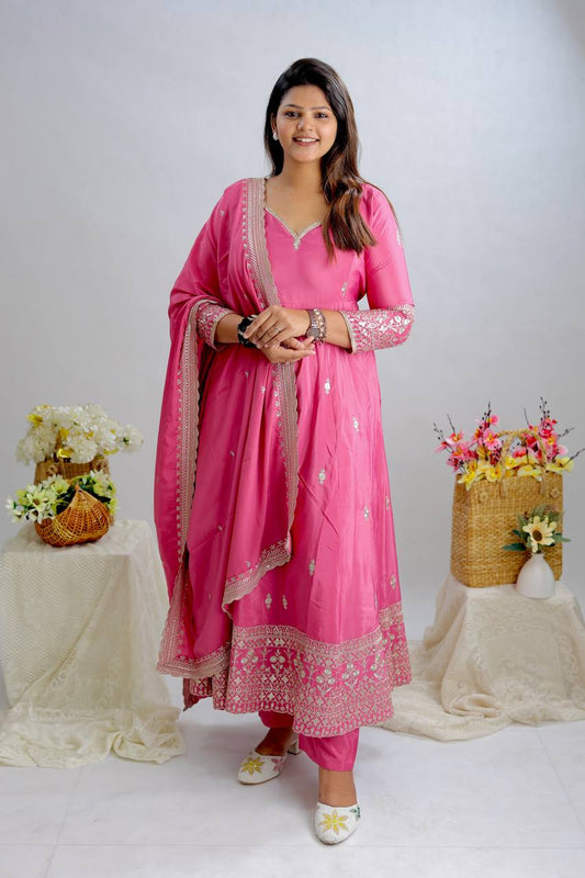 Royal Rosé Flair Traditional Anarkali Set