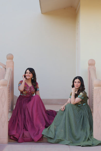 Ruhani ZariFlare Designer Readymade Koti-Gown