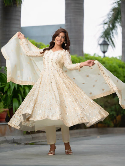 Alia Luxe Chinon Silk Anarkali Dress