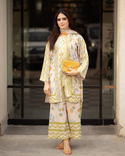 Elysian Bloom Premium Designer Crepe Co-ord Set