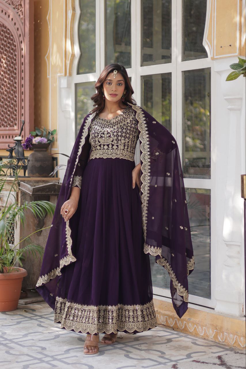 The Golden Purple Threaded Elegance