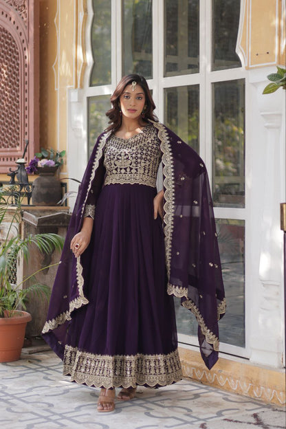 The Golden Purple Threaded Elegance